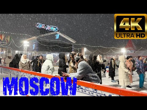 🇷🇺 4K SNOWFALL IN THE CITY. Walk through one of the most beautiful cities in the world.