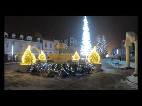4K walk through Christmas Poprad (Slovakia)