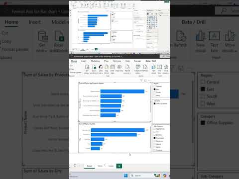 Power BI-Format axis in cluster bar chart #tutorial #technology #datascience