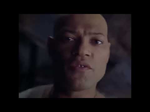 The Matrix 1999 theatrical trailer frame highlighting Neo and the green code aesthetic