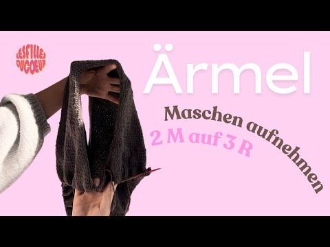 Sleeves: Knit 2 stitches on 3 rows