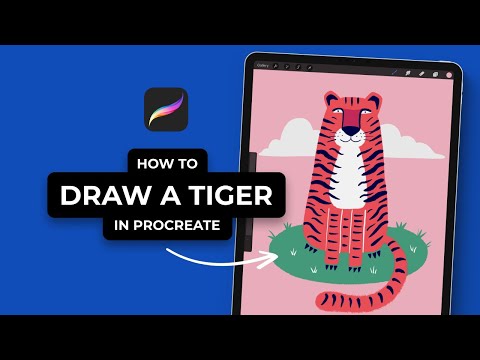 How To Draw A Tiger In Procreate On The iPad (#Shorts)