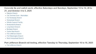 Important LIRR Weekend Schedule Changes: Service Reduced To Hourly Ronkonkoma & Babylon