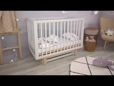 Детская кроватка серия 3400 POLINI Kids Simple 340 Белый / Серый в Каменске-Уральском - видео 1