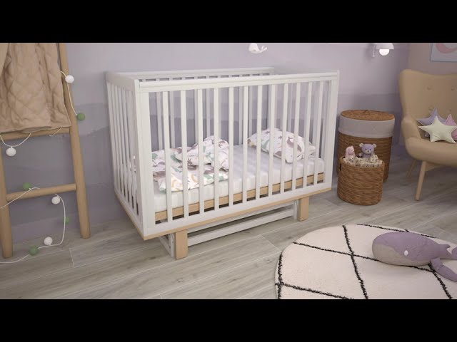Кроватка детская серия 3400 POLINI Kids Simple 340 Белый в Екатеринбурге - видео 1