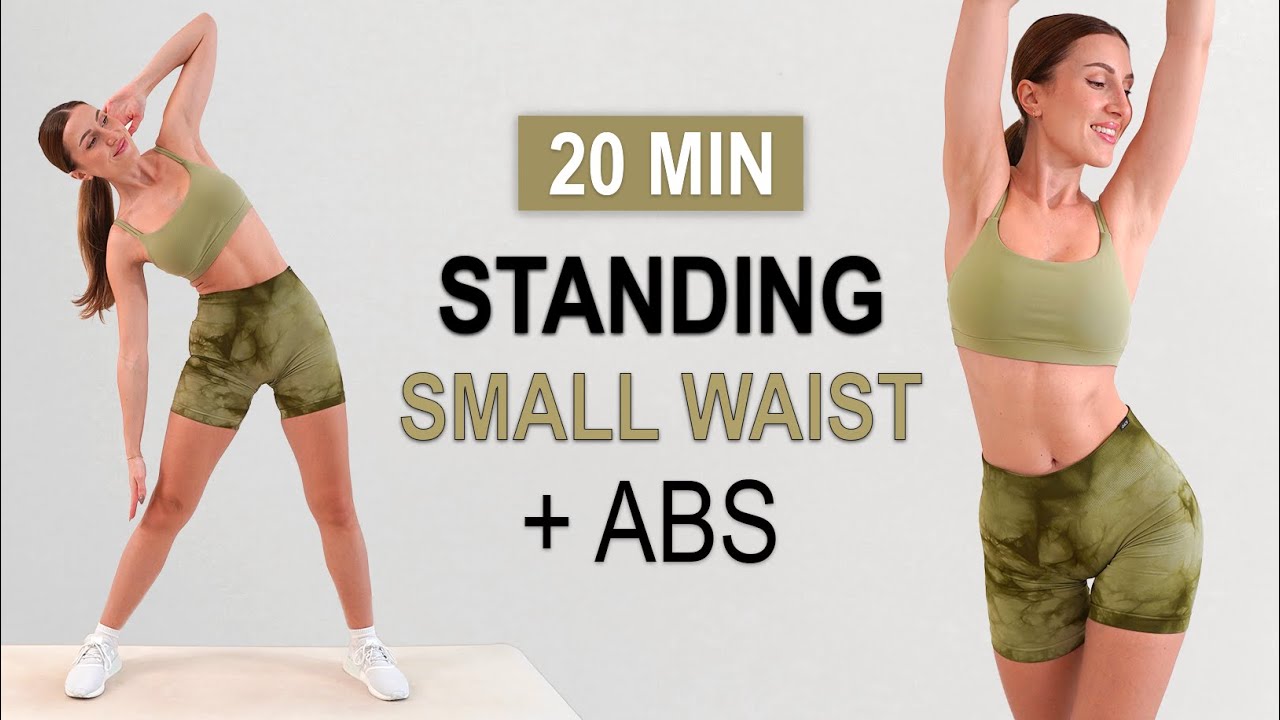 20 Min ALL STANDING ABS + Small Waist  Workout | Daily Routine, No Jumping, No Repeat, No Equipment