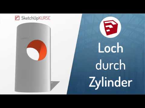 [SketchUp] Wie du ein Loch durch einen Zylinder bohrst | Tutorial