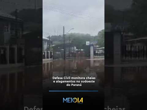 Defesa Civil monitora alagamentos no sudoeste do PR. Francisco Beltrão teve 120 mm #MeioDiaPR