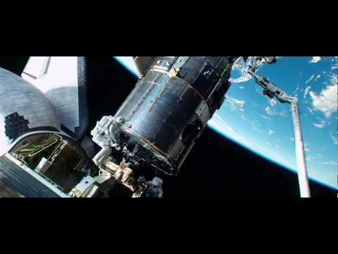 "Gravity" continuous shot. Opening Scene. Space debris hits Explorer