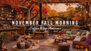 Download lagu November Fall Morning at Cozy Coffee Shop Ambience 🍂 Relaxing Jazz Instrumental Music for Good Mood mp3