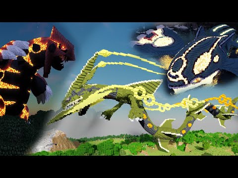 Minecraft Primal Groudon, Kyogre and Mega Rayquaza Build Schematics - Pokemon