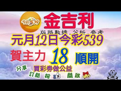 2026年1月12日今彩539〔期數版分享〕