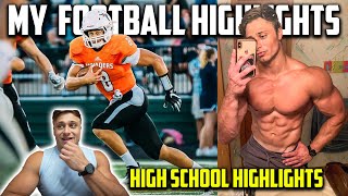 REACTING TO MY HIGH SCHOOL FOOTBALL HIGHLIGHTS!!