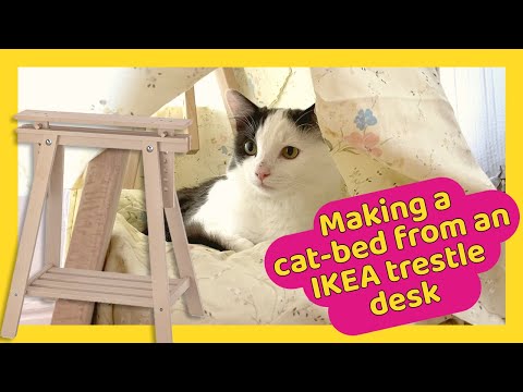 Making A Cat-Bed From My IKEA MITTBACK Trestle Table! 😻 You Can Do This Too!
