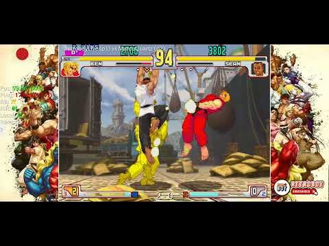 SF 3rd Strike: RetroboyLive(Ken) Vs Marco (Sean) | GGPO | Online Ranked Match