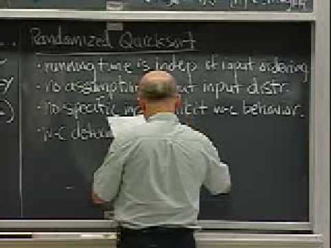 MIT 6.046J Lecture 4: Quicksort & Randomized Quicksort Expected O(N log N) Proof