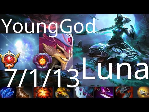 YoungGod Luna vs Tidehunter, Batrider, Phantom Assassin - TNC vs Xctn g3 dota2