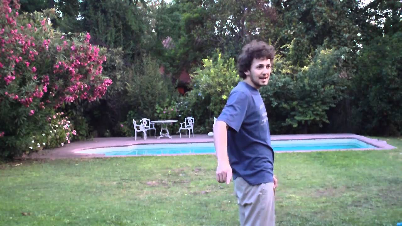 Behind the back nunchaku aerial