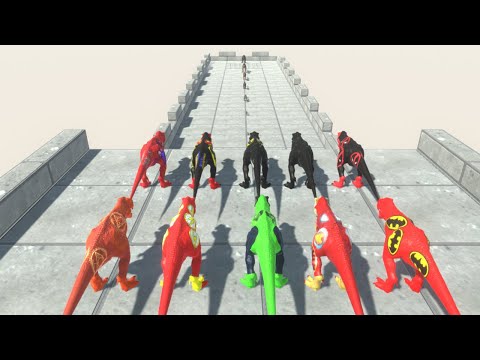 10x Super Heroes T-Rex Death Fall v2 - Animal Revolt Battle Simulator