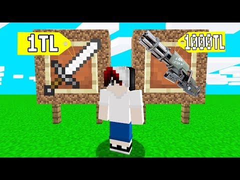 1 TL KILIÇ VS 1000 TL SİLAH - Minecraft