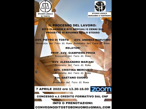 Convegno Diritto del Lavoro del 7 aprile 2022