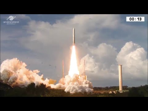 Blastoff! Ariane 5 Rocket Launches Two Communications Satellites
