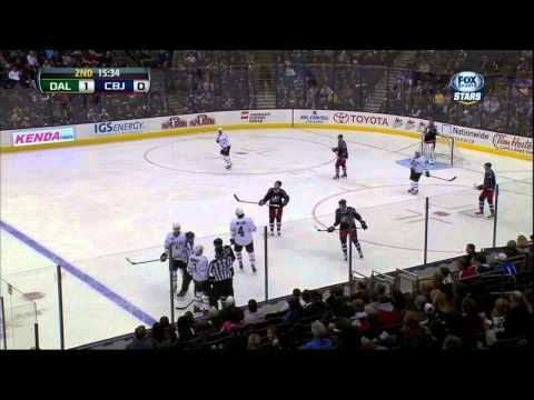 Philip Larsen goal 28 Jan 2013 Dallas Stars vs Columbus Blue Jackets NHL Hockey