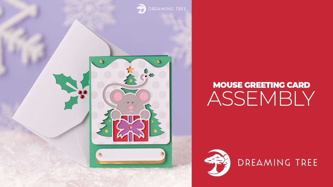 SVG File - Mouse Greeting Card- Assembly Tutorial (For Cricut, Silhouette, and ScanNCut)