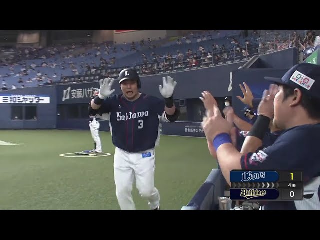 【4回表】ライオンズ・山川が今季16号の先制ソロホームランを放つ‼  2020/8/21 B-L
