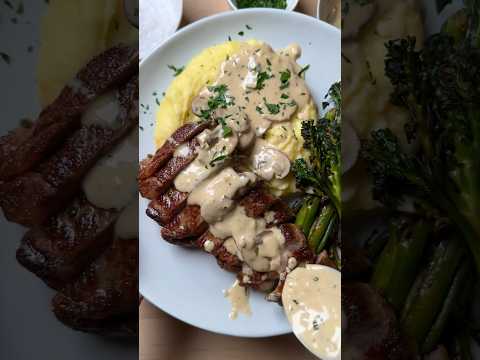 Homemade Steak with Creamy Mushroom Sauce