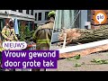 Grote tak breekt af boven terras