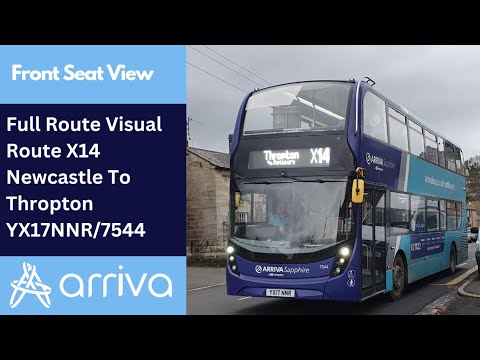 Full Route Visual | Arriva Northumbria Route X14 - Newcastle To Thropton | YX17NNR/7544