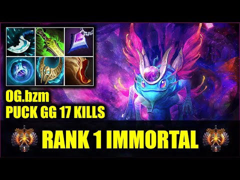 🔥 RANK 1 MMR - Puck GG - OG.bzm - 17 kills - Dota 2 Pro Game Highlights