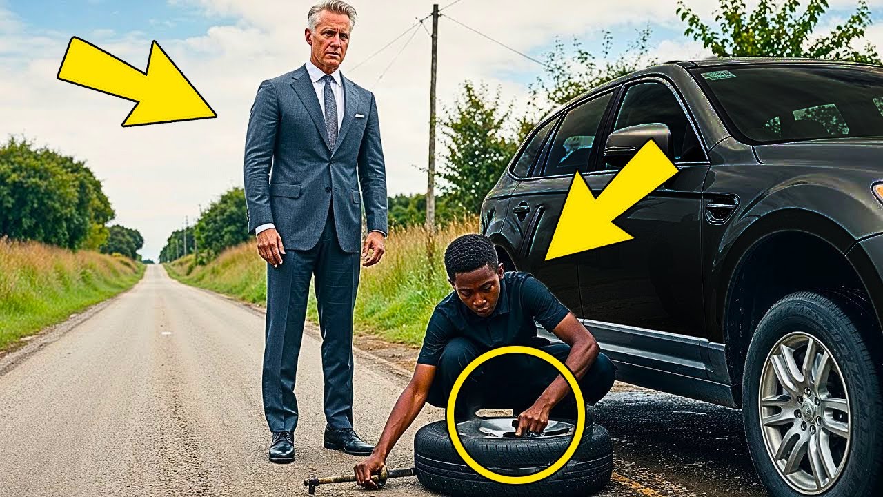 UN JEUNE GARÇON AIDE UN MILLIONNAIRE AVEC UN PNEU CREVÉ. LE LENDEMAIN, UN SUV NOIR ARRIVE CHEZ LUI