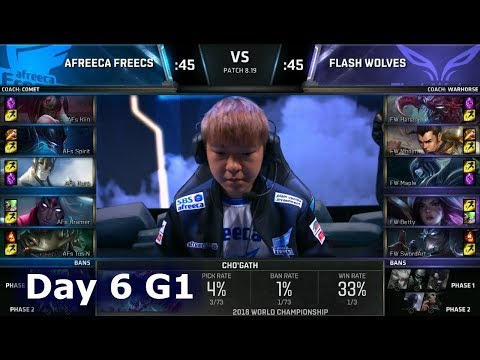 AFS vs FW | Day 6 Group A Decider S8 LoL Worlds 2018 | Afreeca Freecs vs Flash Wolves