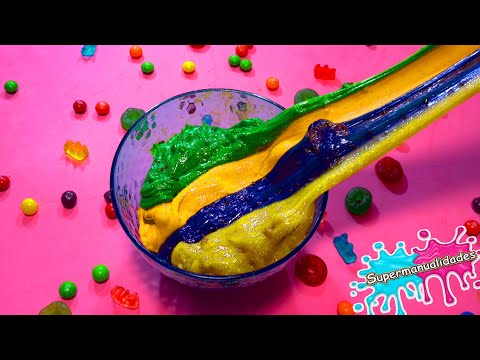 Dulces eligen nuestro Slime (Skittles y gomitas) - Supermanualidades