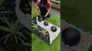 Low Maintenance Garden Design using black and white Pebbles and Rocks #gardenideas #diy #landscape