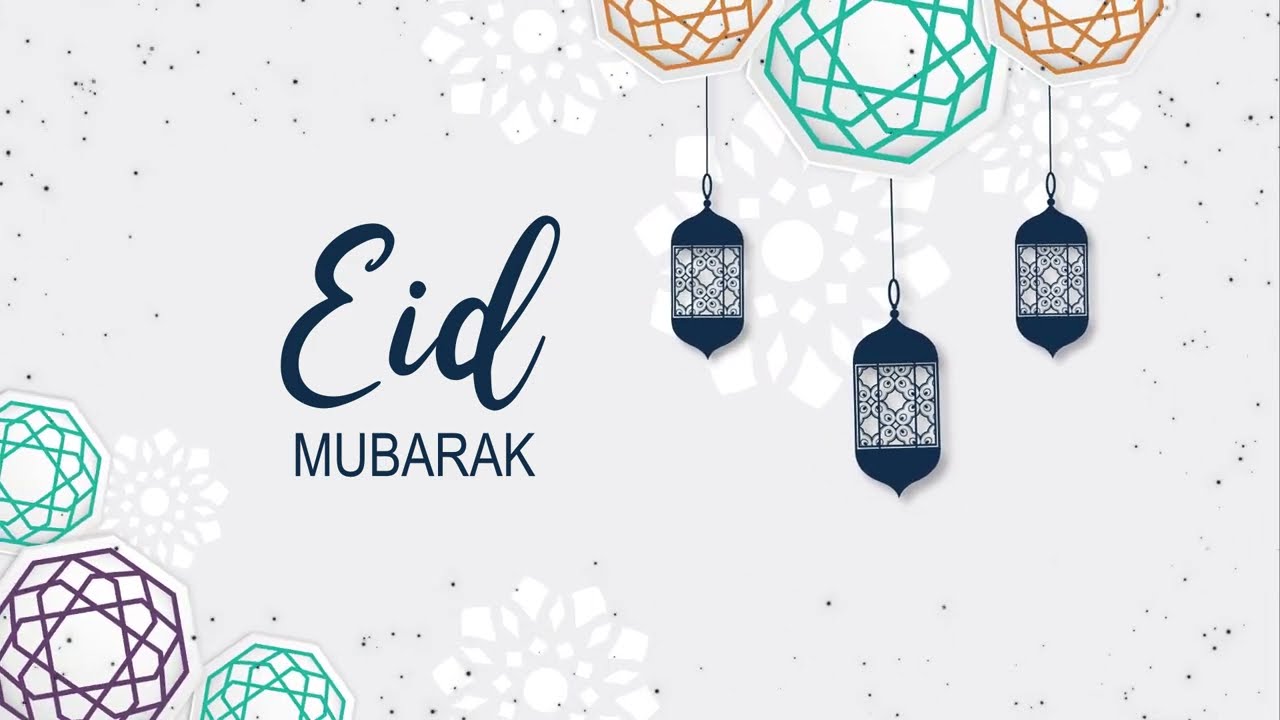 Eid Festival Lamps Hanging Islamic Background Animation Free Stock Video