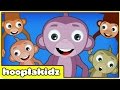 HooplaKidz Five Little Monkeys Jumping On The Bed Kids Song