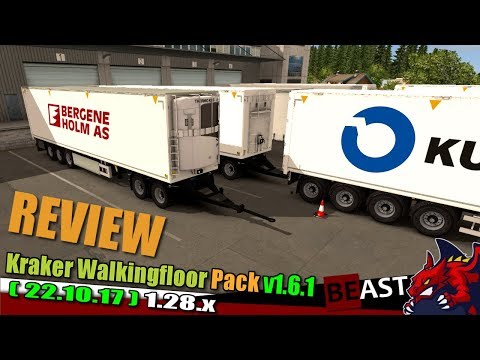 ETS2 | trailer mod "Kraker Walkingfloor Pack v1.6.1" (1.28) - review