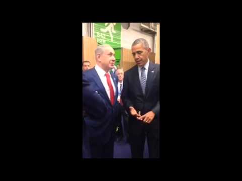 Netanyahu and Obama at the climate conference in Paris