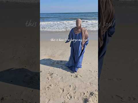 Recharging my soul with Allah's creation 🫶🏼 #islam #muslimah #beach #ummiplustwo #modesty