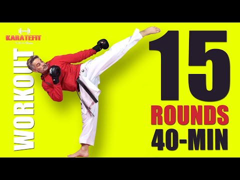 40 MIN KARATE KUMITE WORKOUT - Full TABATA Training for 15 Rounds