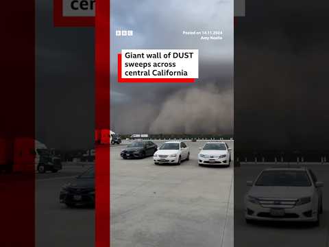 Video | Giant dust storm sweeps across central California. #DustStorm #California #BBCNews