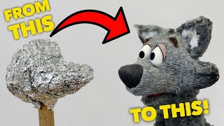 Pattern Making with Tinfoil! Muzzle patterning for a Wolf or Fox Puppet!