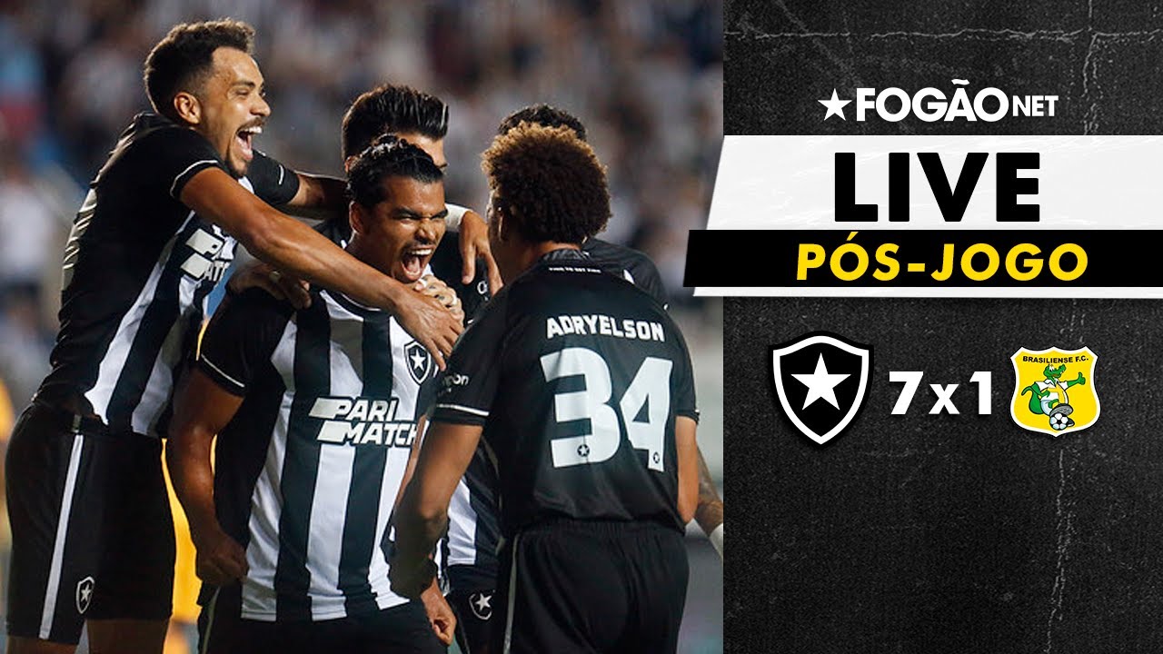 LIVE | Pós-jogo de Botafogo 7 x 1 Brasiliense pela Copa do Brasil e a repercussão da goleada
