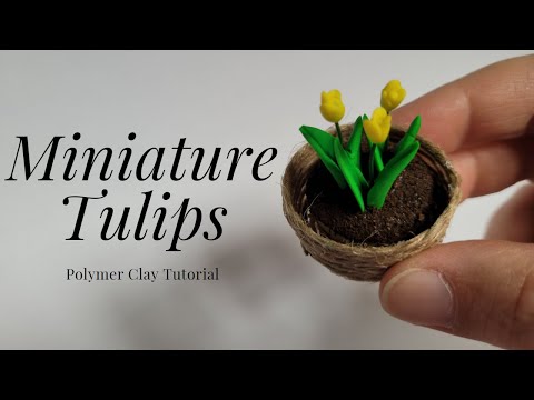 DIY Miniature Tulips | Polymer Clay Tutorial | Dollhouse