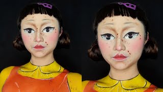 Squid Game Doll Makeup Look | Red light, Green Light