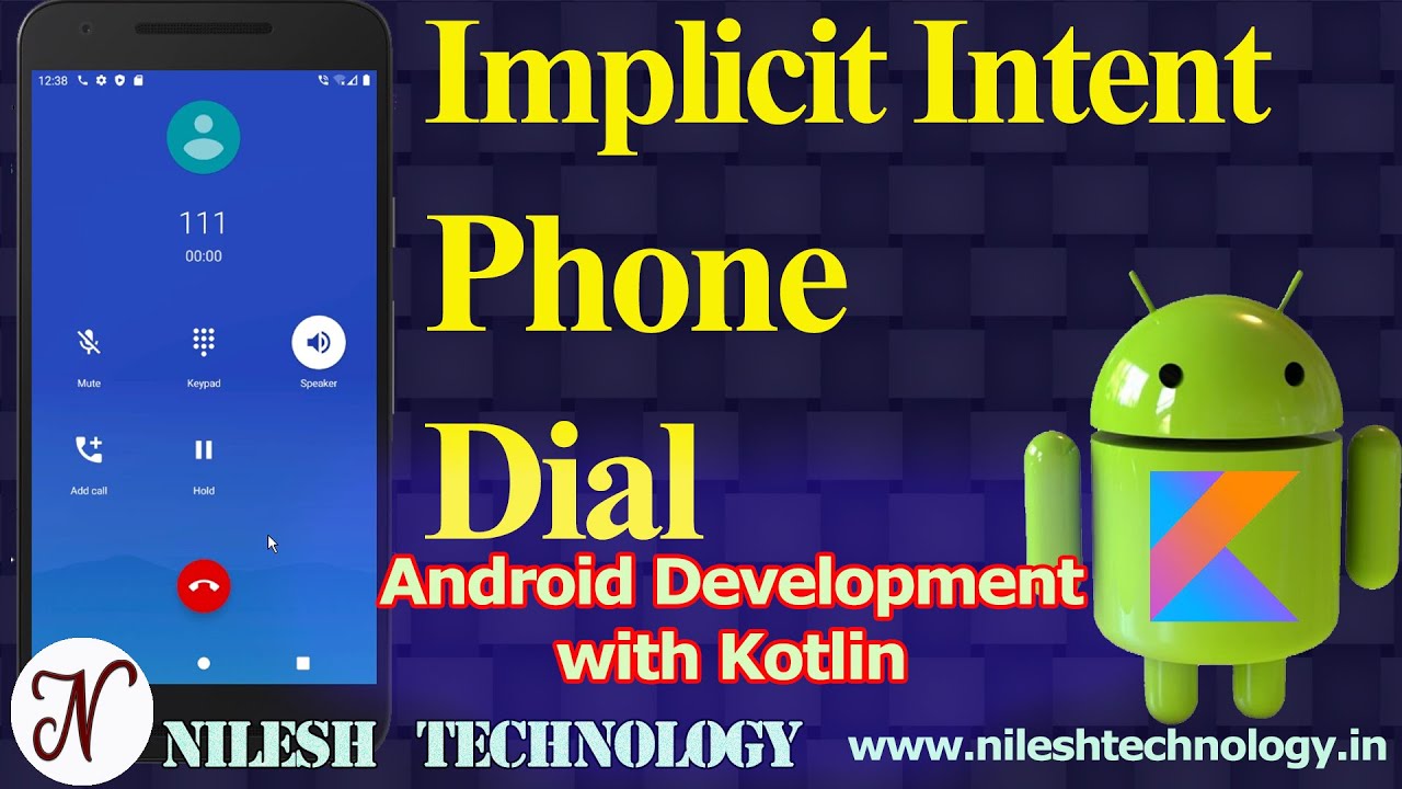 Implicit intent in Android with Kotlin | Phone Dial Tutorial