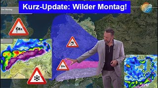 Quick update: Wild Monday: Rain, storms, and alpine snow! ECMWF warns of warmth. Still unsettled.